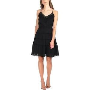 Adelyn Rae Black Sleeveless Tiered Fit & Flare Dress - S